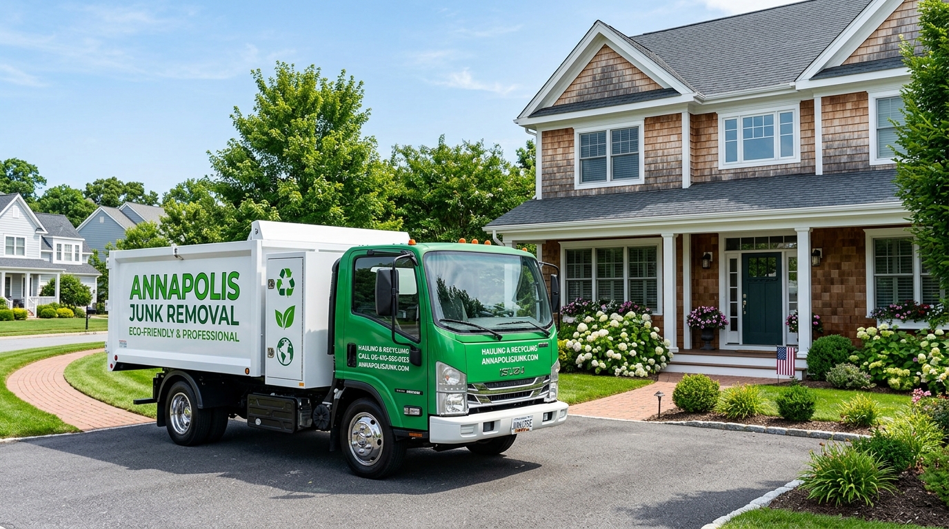 Mid-Atlantic Property Partners eco-friendly junk removal truck in Annapolis MD
