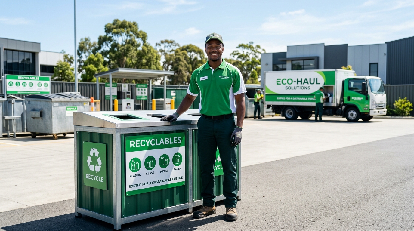 Friendly team recycling scrap metal and sorting items in Annapolis